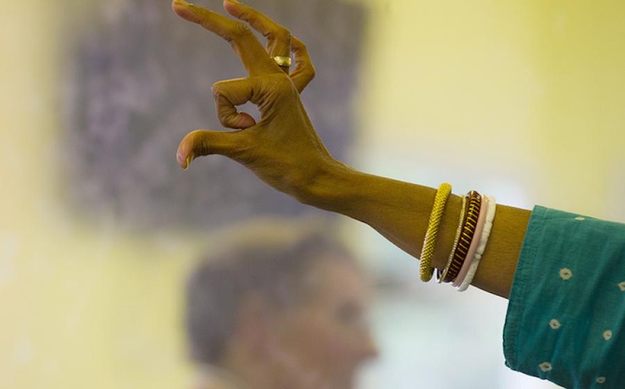 The Road to 9: Veera, 'courage'. PC: Simon Richardson. From 2012 workshop with dementia sufferers.