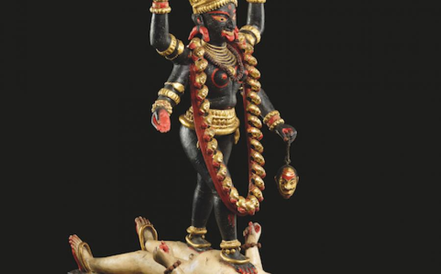 Kali striding over Shiva, probably Krishnanagar, Bengal, 1890s. ©The Trustees of the British Museum