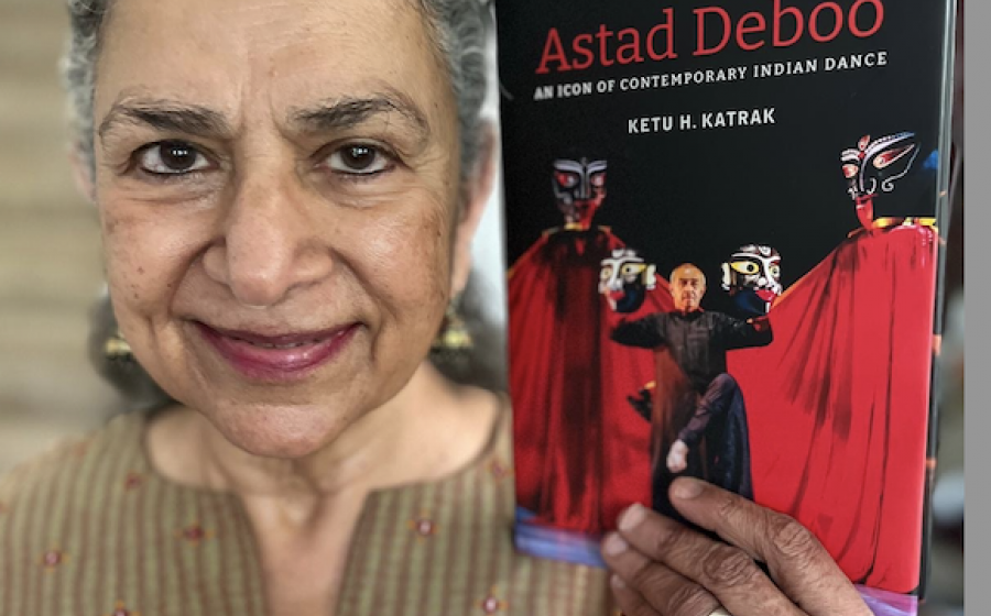 Ketu Katrak with book